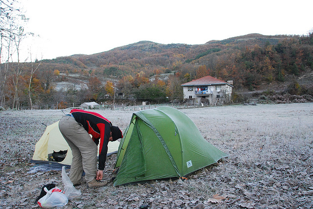 Camping in chilly winter Turkey